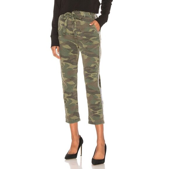 Sundry L'Automne Pant in Army Green with Metallic Stripe Trim Ankle Length 26 - Picture 4 of 9